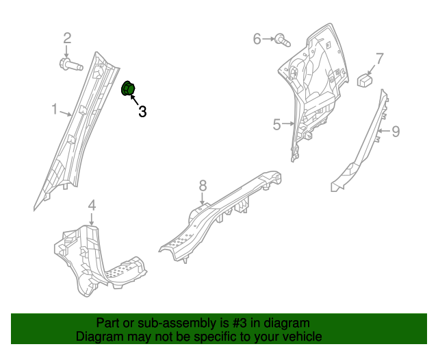 4159900256 Windshield Pillar Trim Clip 20162019 Smart Mercedes