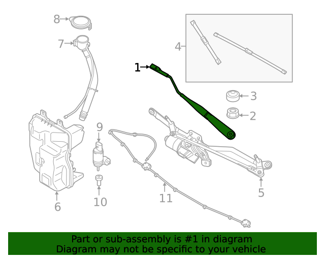 61-61-7-453-959 - Wiper Arm - 2020-2024 BMW | Buy BMW Parts Now