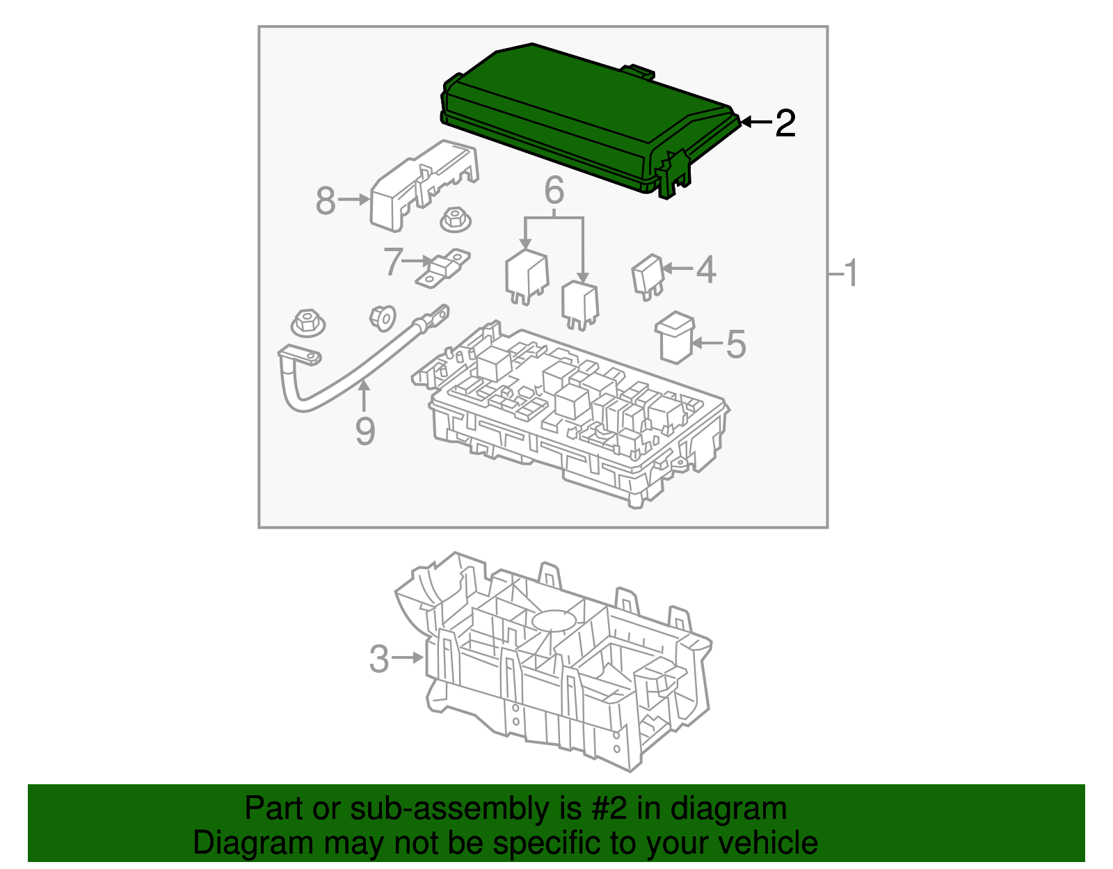 Front Compartment Fuse Block Cover - Buick (90924417)