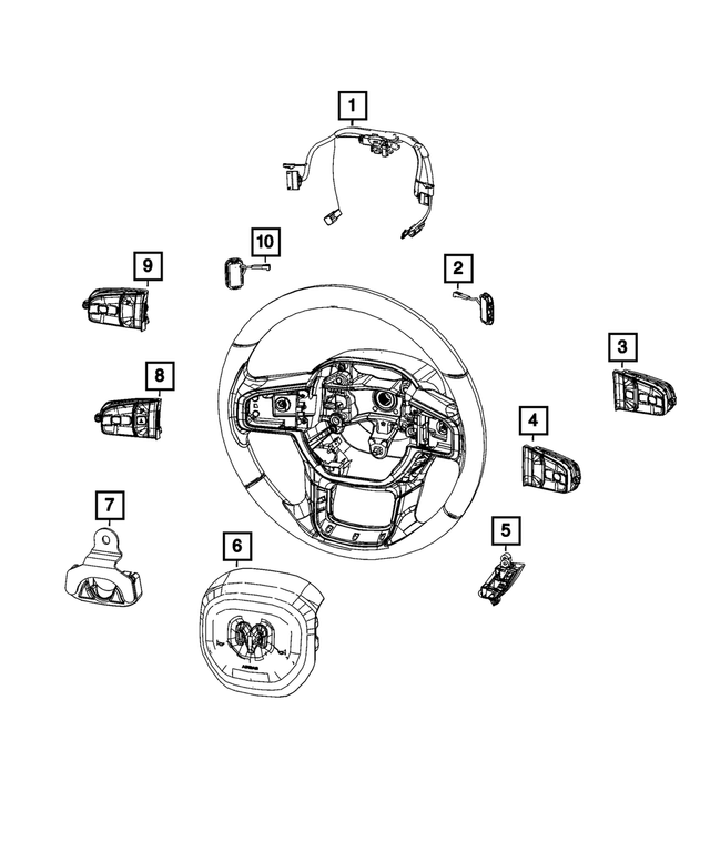 20232024 Ram Steering Wheel Wiring 68619672AA Mopar eStore