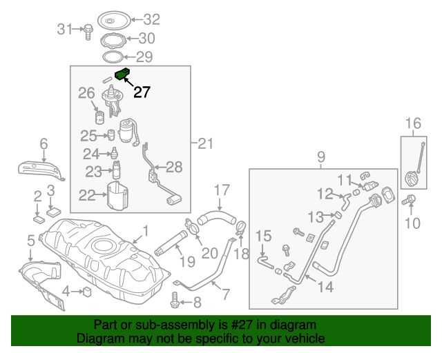 20092020 Kia OEM NEW 200920 Kia Optima Forte K900 Upper Fuel Tank