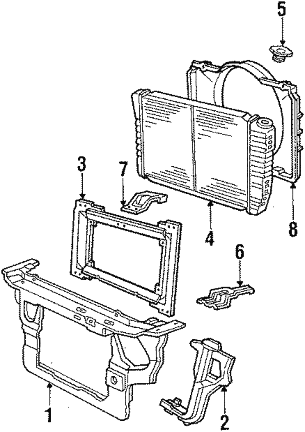 Radiator Support - Ford (E8ZZ-16138-A)
