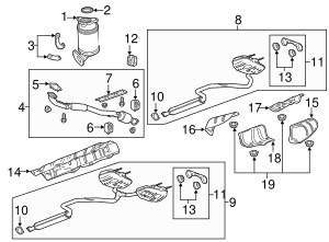19420234 3-Way Catalytic Converter with Flanges and Studs 2013-2020 GM ...