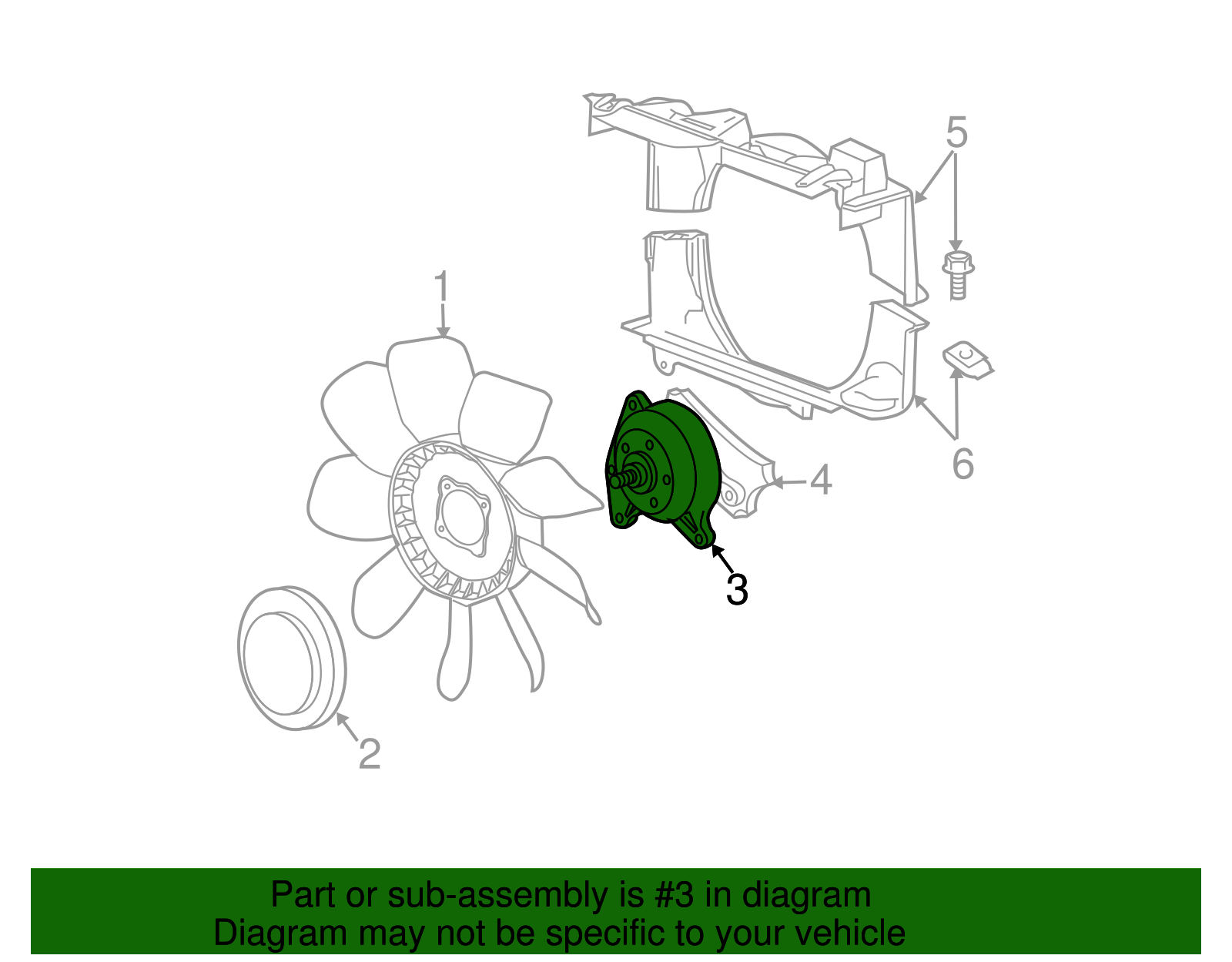 Engine Cooling Fan Pulley with Bearing - GM (98062862)