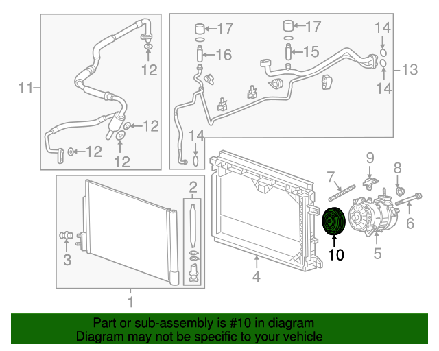 20162021 GM Air Conditioning Compressor Clutch Kit with Clutch, Coil