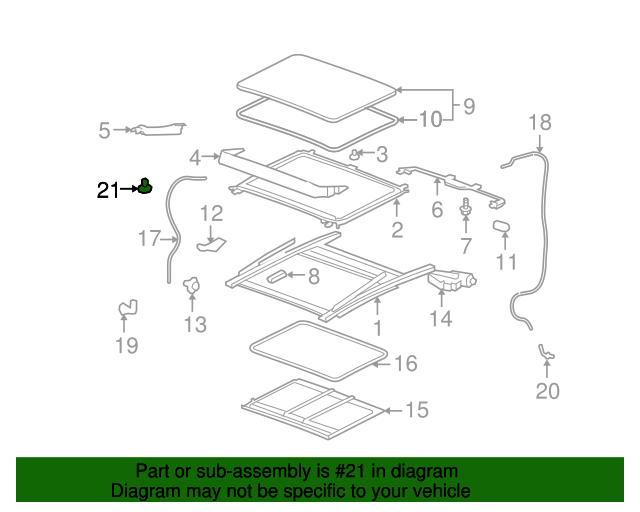 20072015 GM Sunroof Drain Hose Clip 22686582 GM