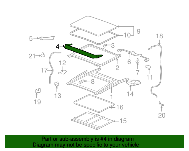 20052016 GM Sunroof Air Deflector 15823677 QuirkParts