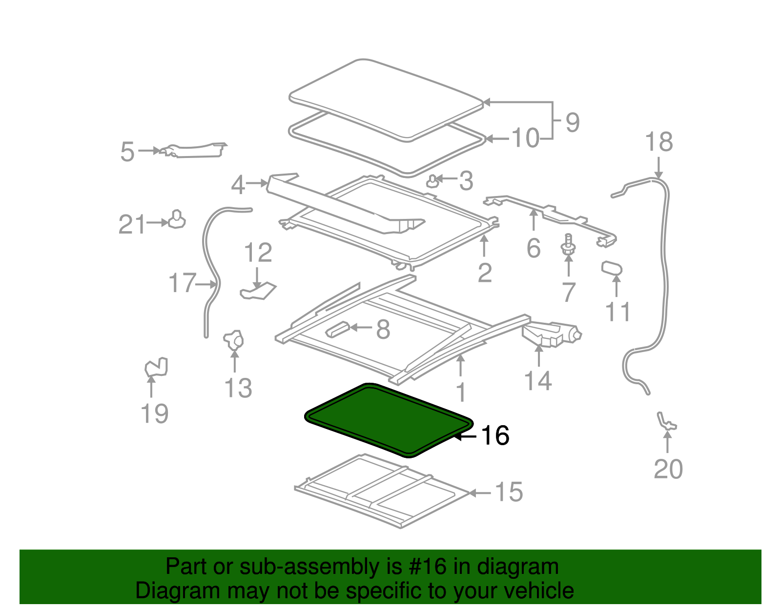 Lace-Sun Roof Opg Tr Fin                  *Gray L - GM (10368161)