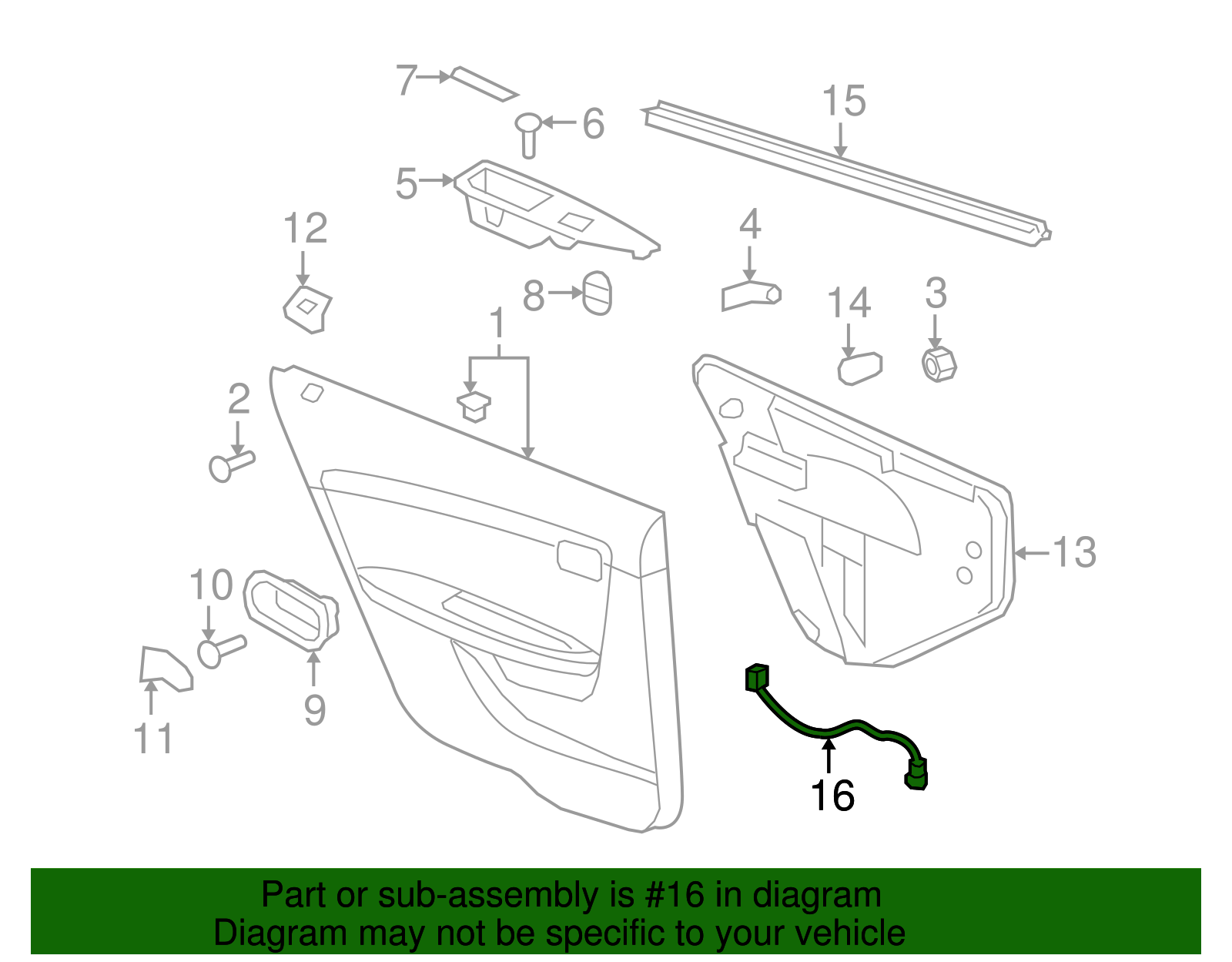 Harness, Rear S/D P/W Dr Wrg - GM (10399776)