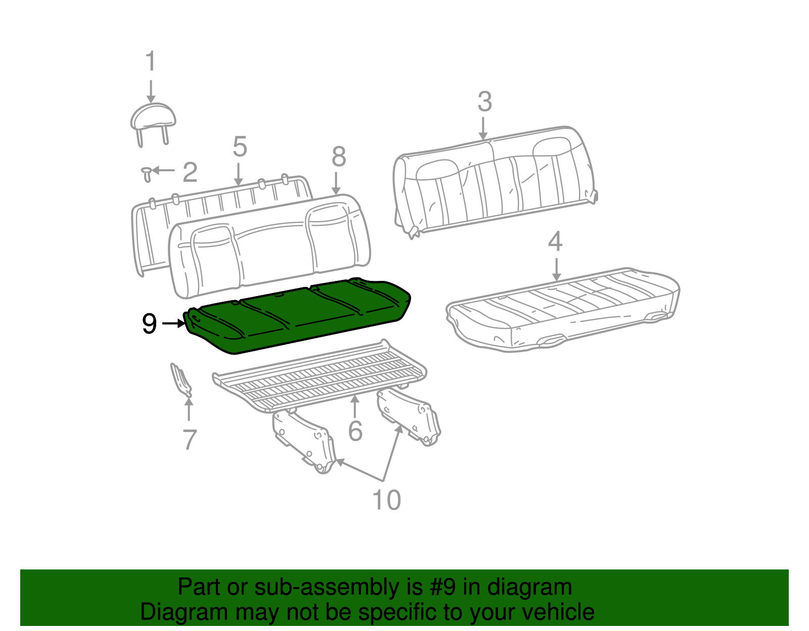 Seat Cushion - GM (88939058)