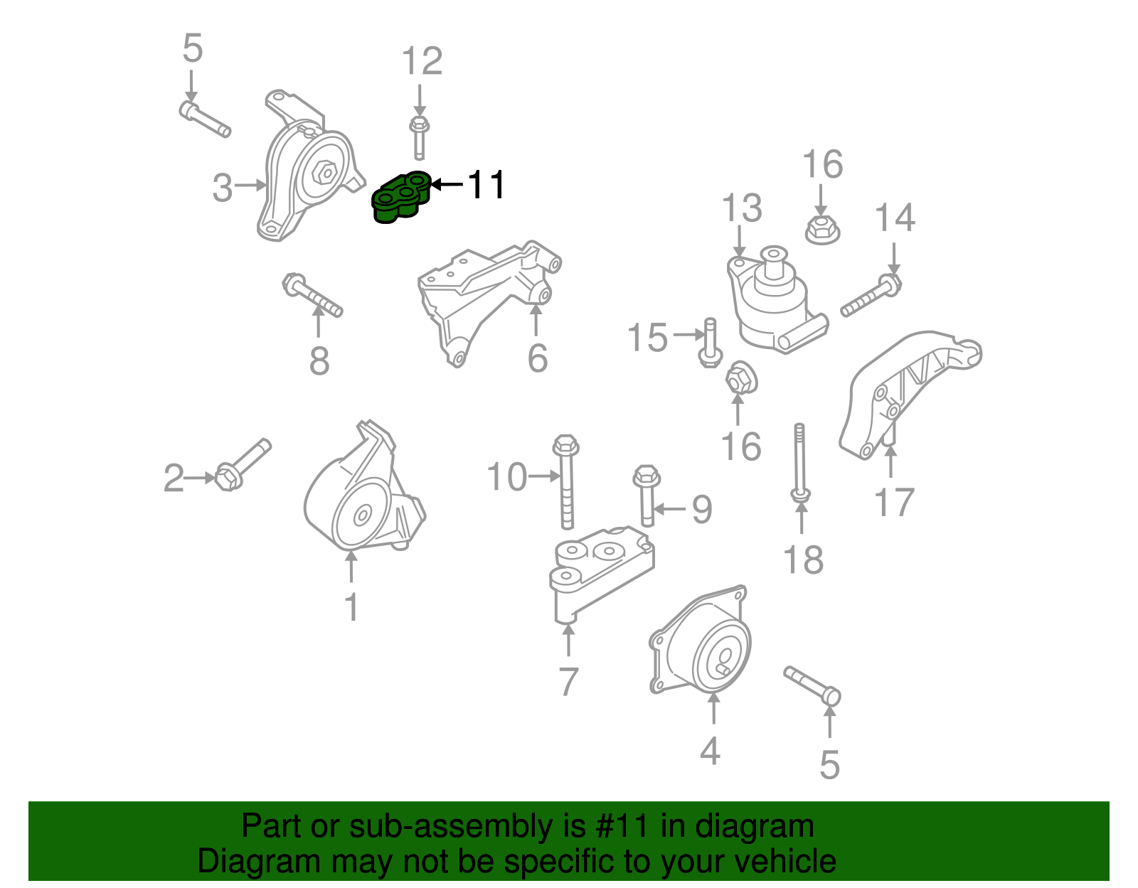 Passenger Side Engine Mount Bracket (Body Side) - GM (90539246)