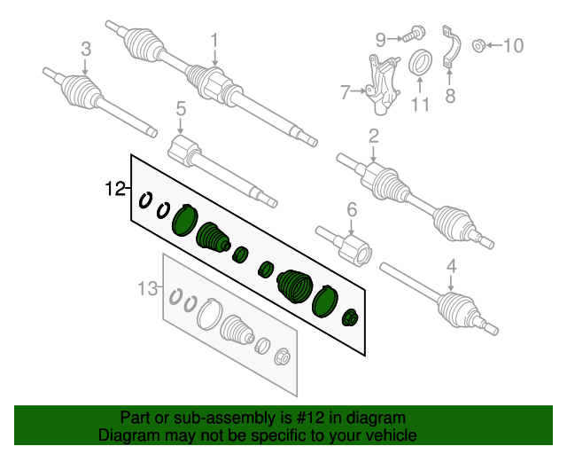 20132018 Ford Focus Cv Joint Boot Kit BV6Z3A331B