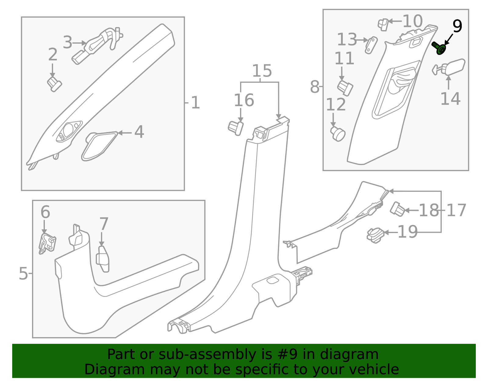 Upper Center Pillar Trim Bolt - GM (11602262)