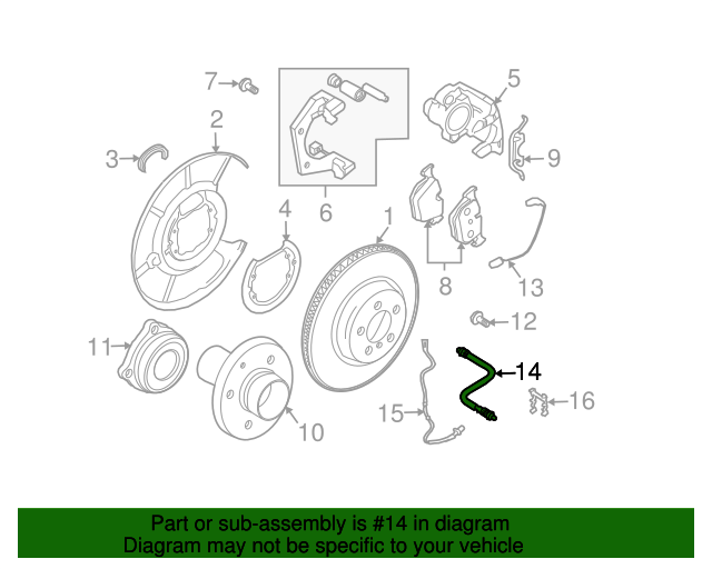 34321159890 19852010 BMW Brake Hydraulic Hose (34321159890