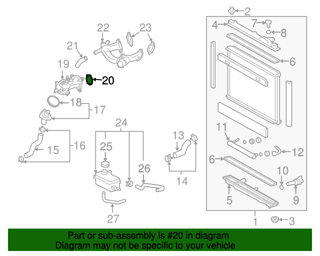 20072021 Lexus Engine Coolant Thermostat Housing Gasket 1632538020