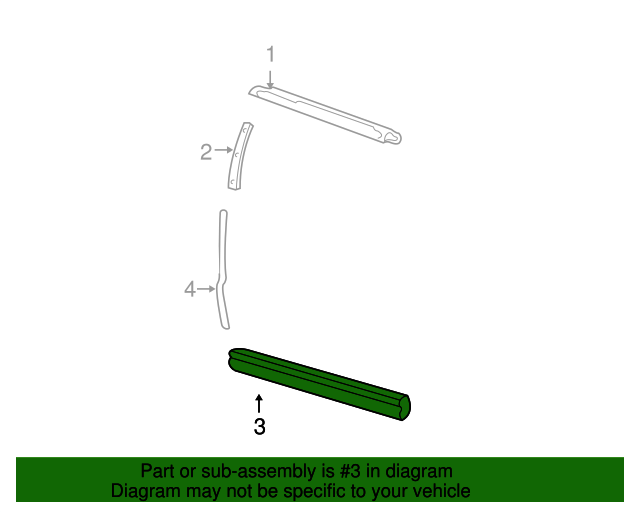 Ford YL3Z1620878APTM Body Side Molding 20012003 Ford F150 OEM Ford Parts & Accessories