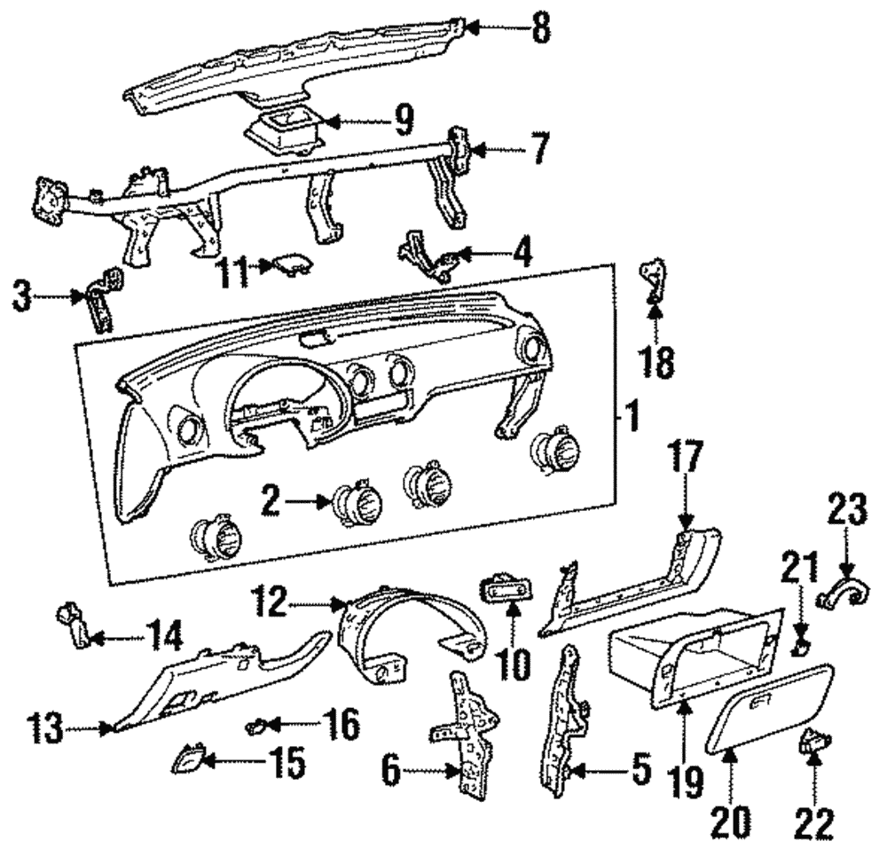 1992 Toyota Paseo 1992 Toyota Paseo Compartment Box 555811602004