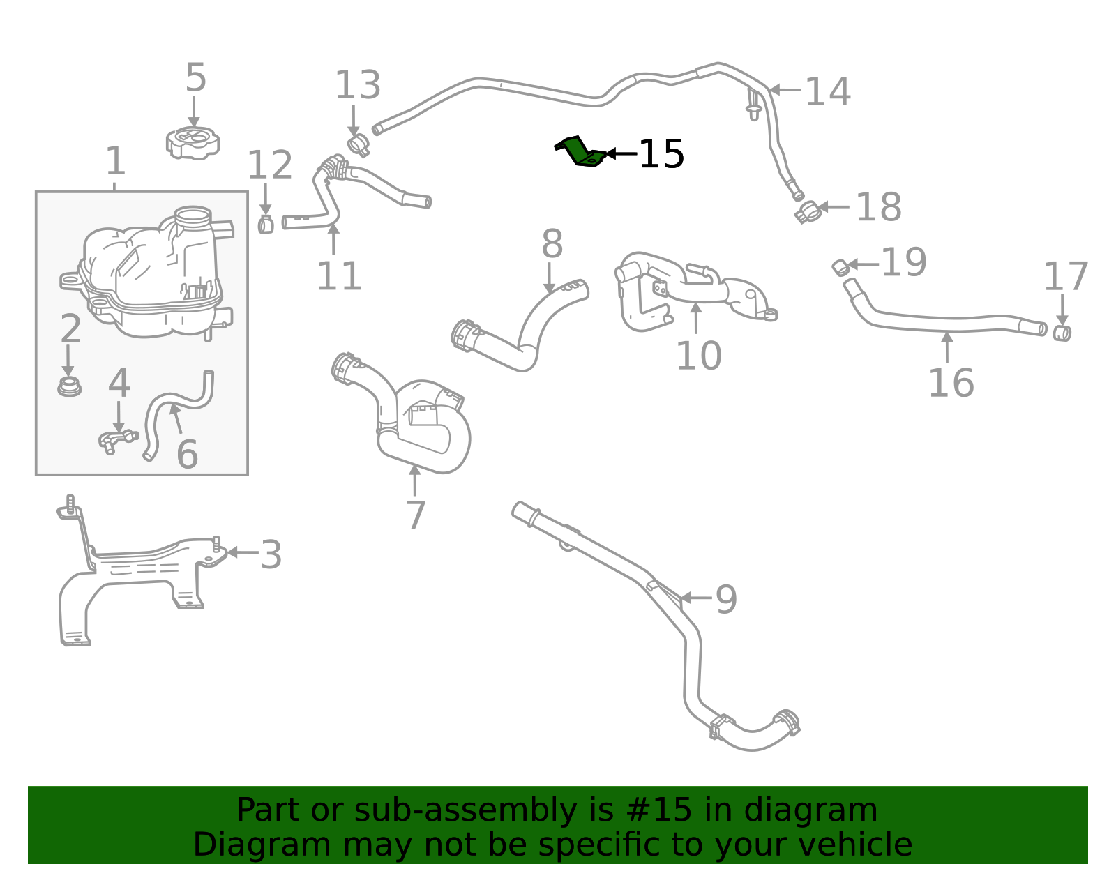 Radiator Surge Tank Inlet Pipe Bracket - GM (84093181)