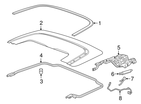 Convertible Top for 2016 Chevrolet Camaro | GMPartsDirect.com 92 camaro deck lid wiring diagram 