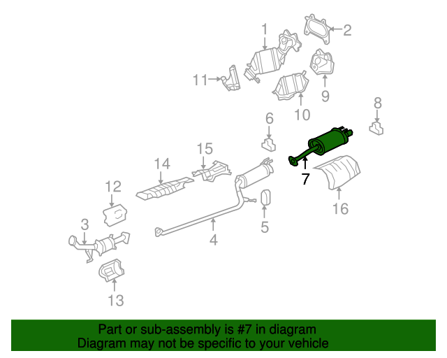 18307SVBA03 Muffler Ex 20062011 Honda Civic Honda Factory Parts