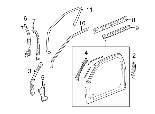 19210209 GM Side Door Upper Auxiliary Weatherstrip | GM Parts Store