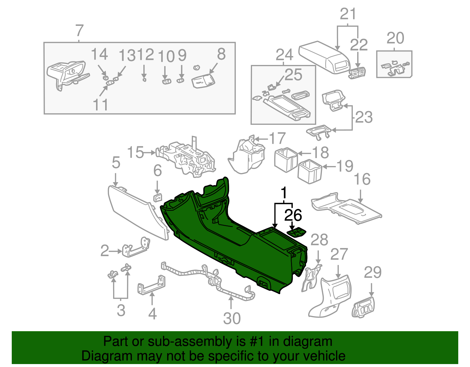 Retainer Assembly, F/Floor Console *Cashmere - Cadillac (89039670)