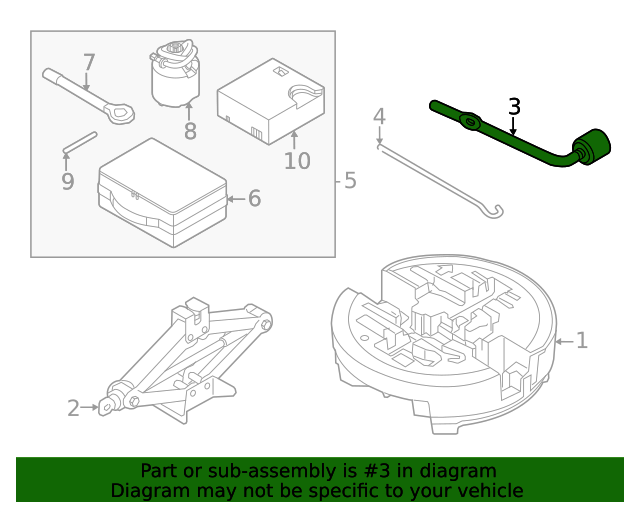 20102024 Hyundai Wheel Lug Wrench 091314D000 OEM Parts Online
