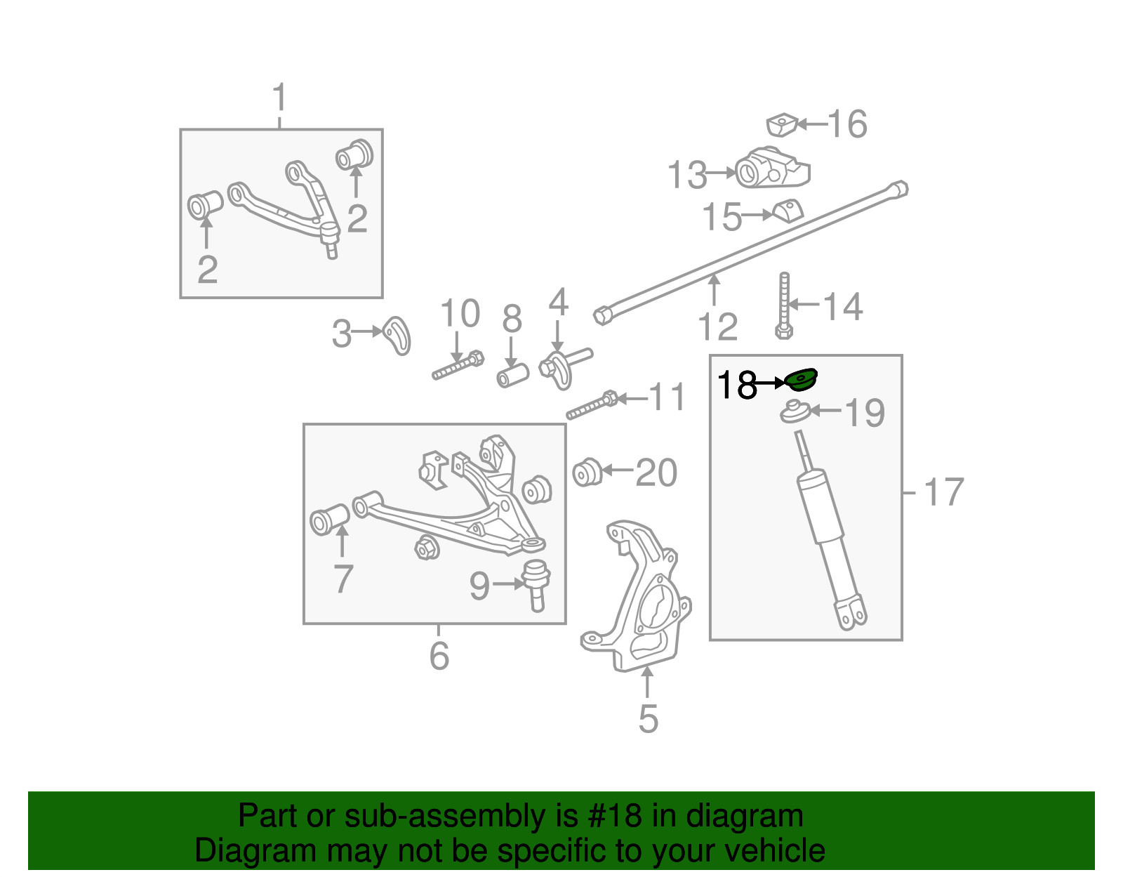 Front Shock Absorber Insulator - GM (15042048)