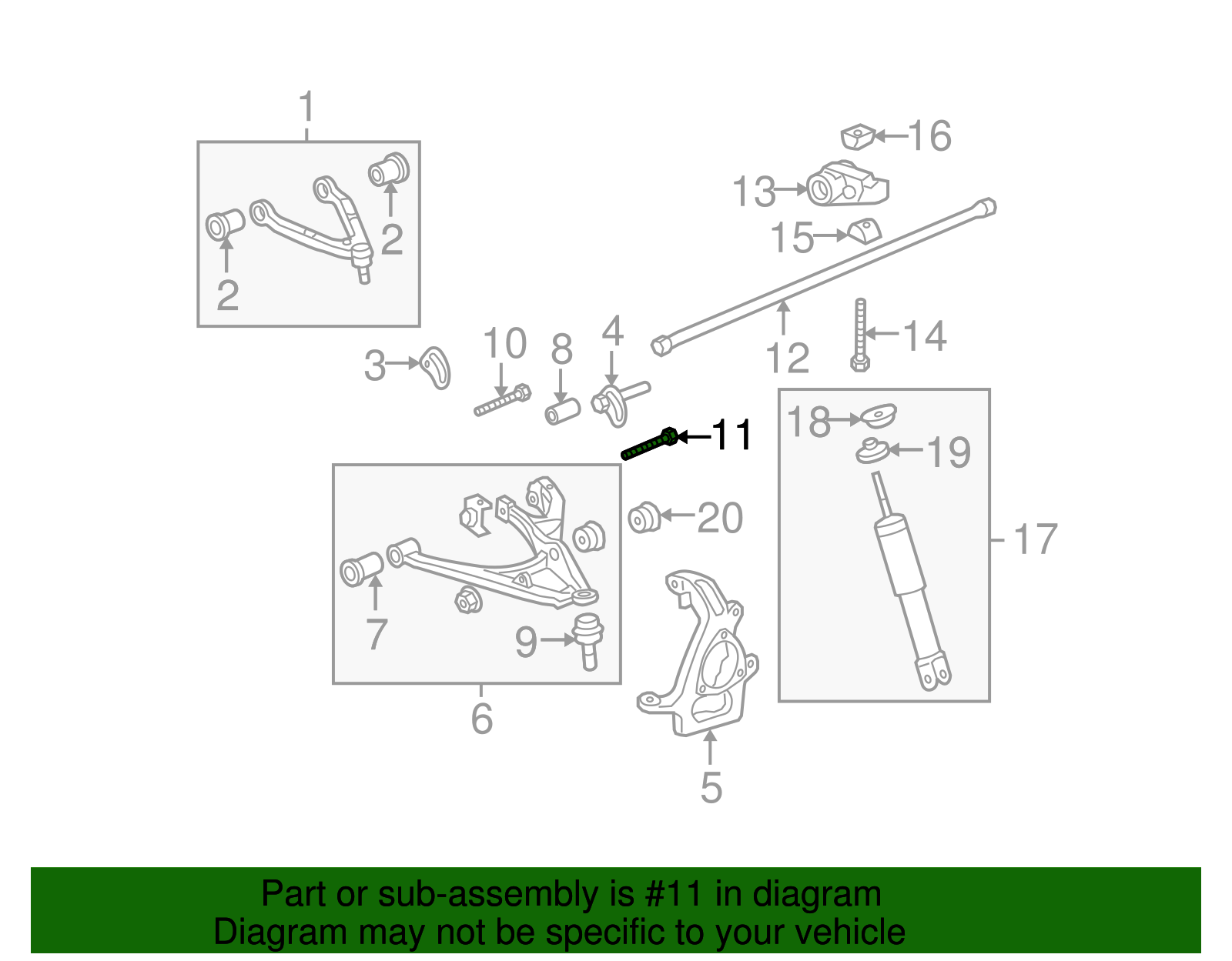 Front Lower Control Arm Rear Bolt - GM (11588300)