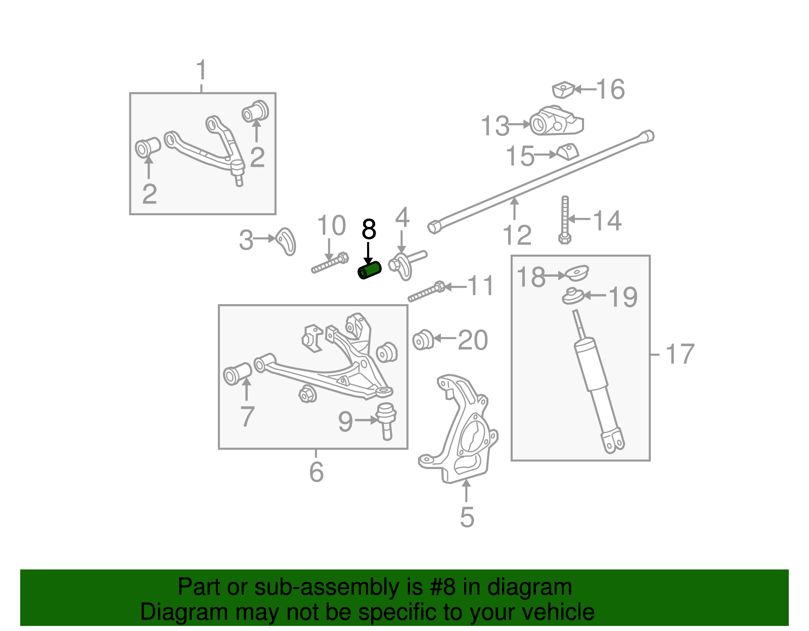 Front Lower Suspension Control Arm Bushing - GM (15088366)