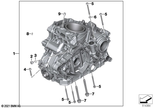 11111541098 - Kit For Motor Housing - Titan Gray 2016-2024 BMW 