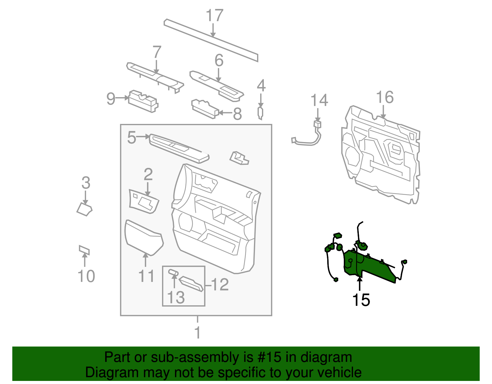 Front Driver Side Door Wiring Harness - GM (25904938)