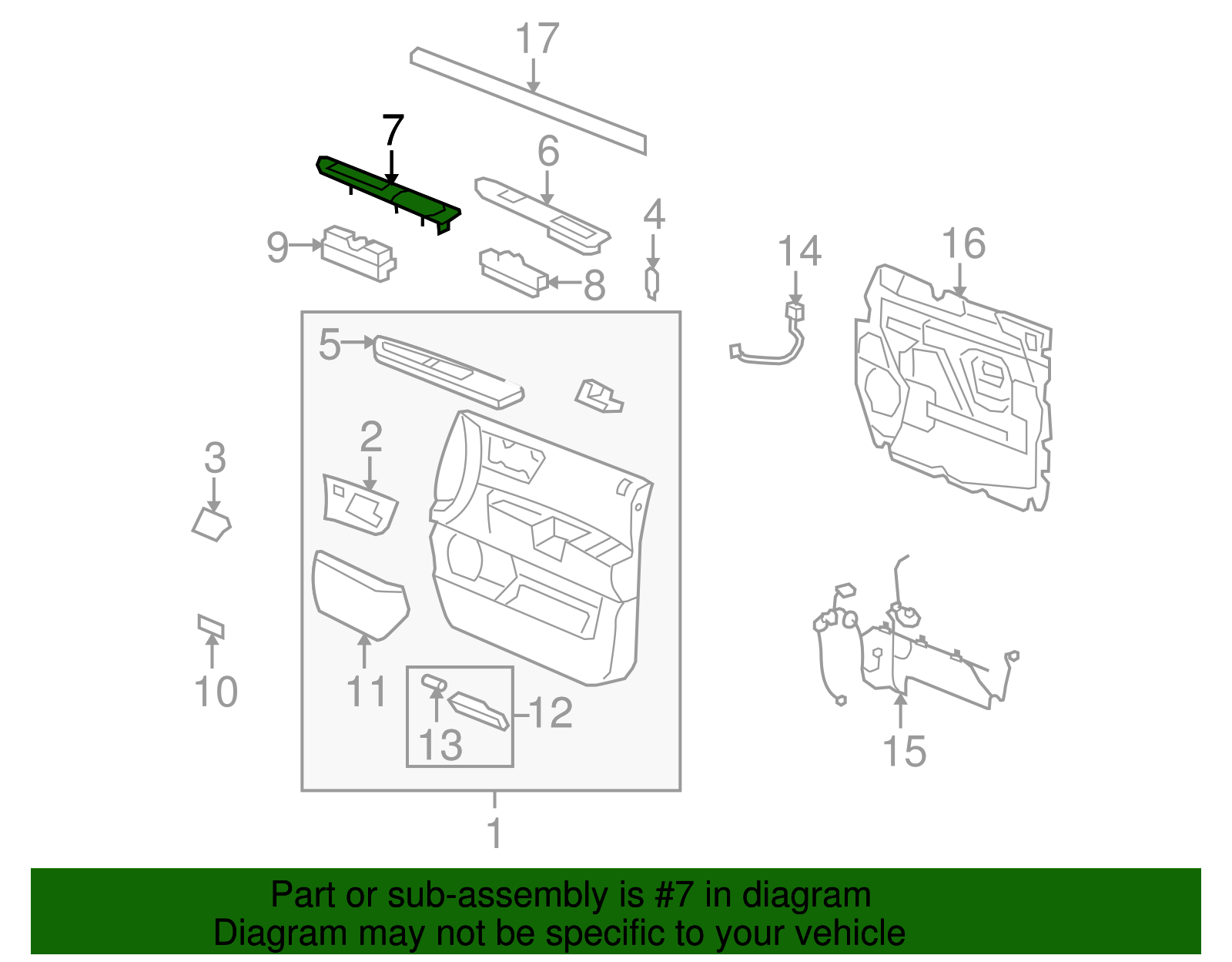 Plate-Front S/D Wdo Switch Tr *Ebony - GM (25943333)
