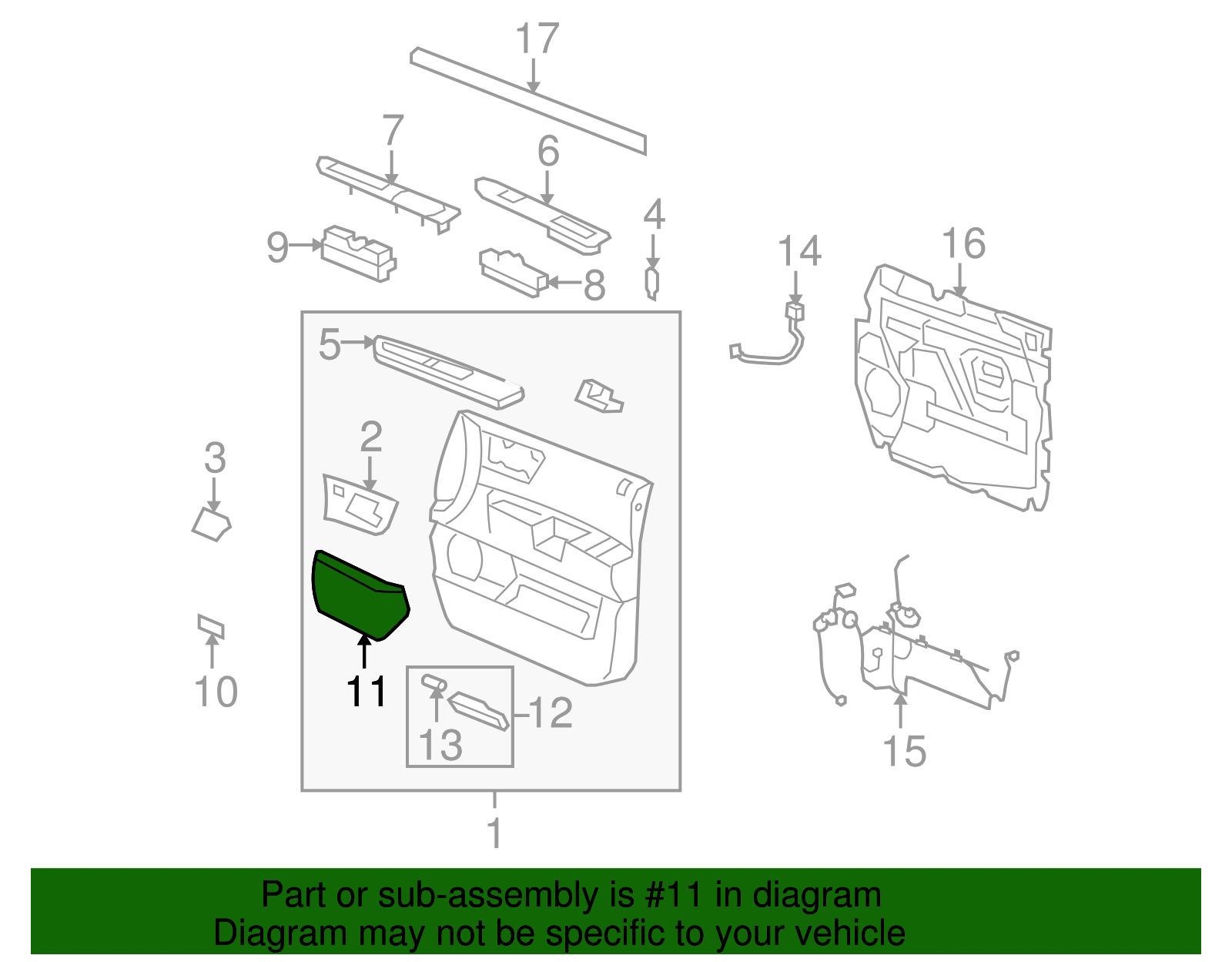 Cover-Rdo Front S/D Spkr Opg              *Ebony (15924040)
