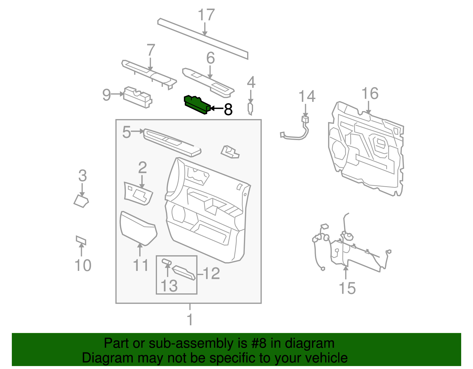 Switch Assembly-Dr Lk & Side Wdo - GM (25976512)