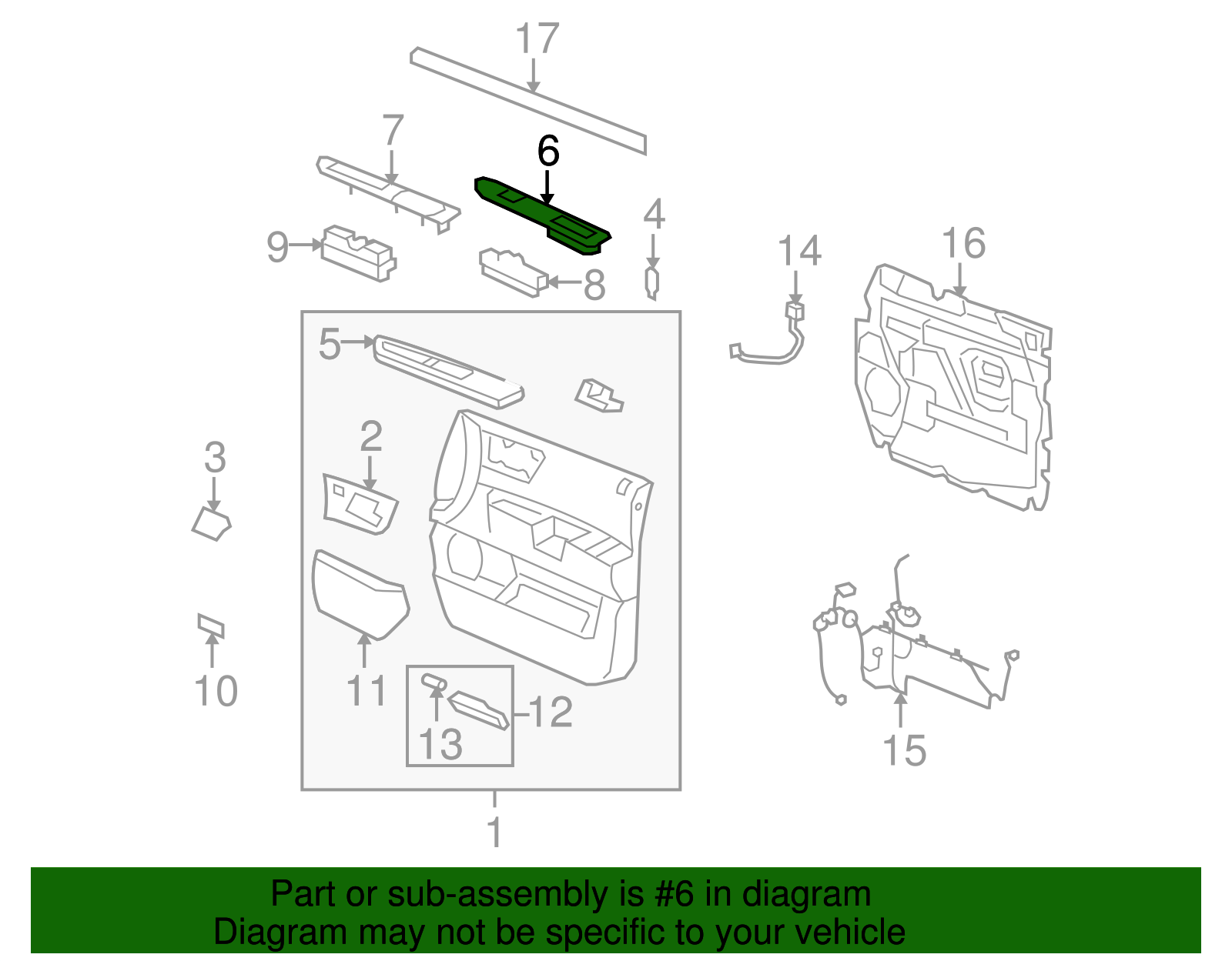 Plate-Front S/D Wdo Switch Tr *Brick - GM (25943337)