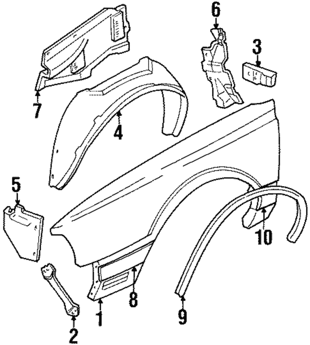 Molding Kit, F/Fdr Center Rear (Left-hand) - GM (88891279)