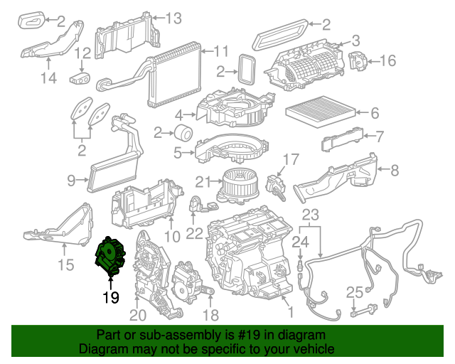20162019 Cadillac CTS Heating and Air Conditioning Mode Door Actuator 23291756 Auto Parts Express