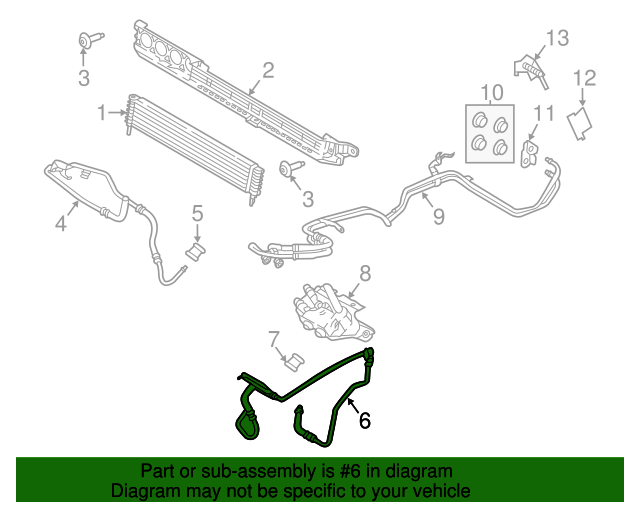 thumbnail image 2 of Dorman Transmission Oil Cooler Hose Assembly For 2009-2014 Ford F-150 – Passenger Side Auxiliary Outlet 2 of 5