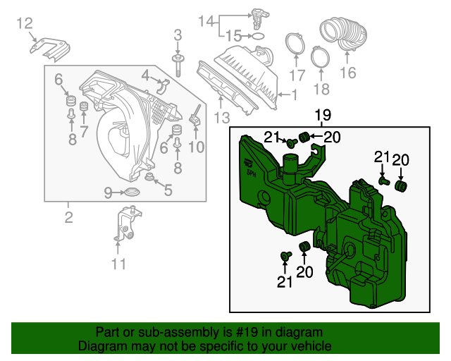 172305PHA00 Chamber Assembly Resonator 20172019 Honda CRV