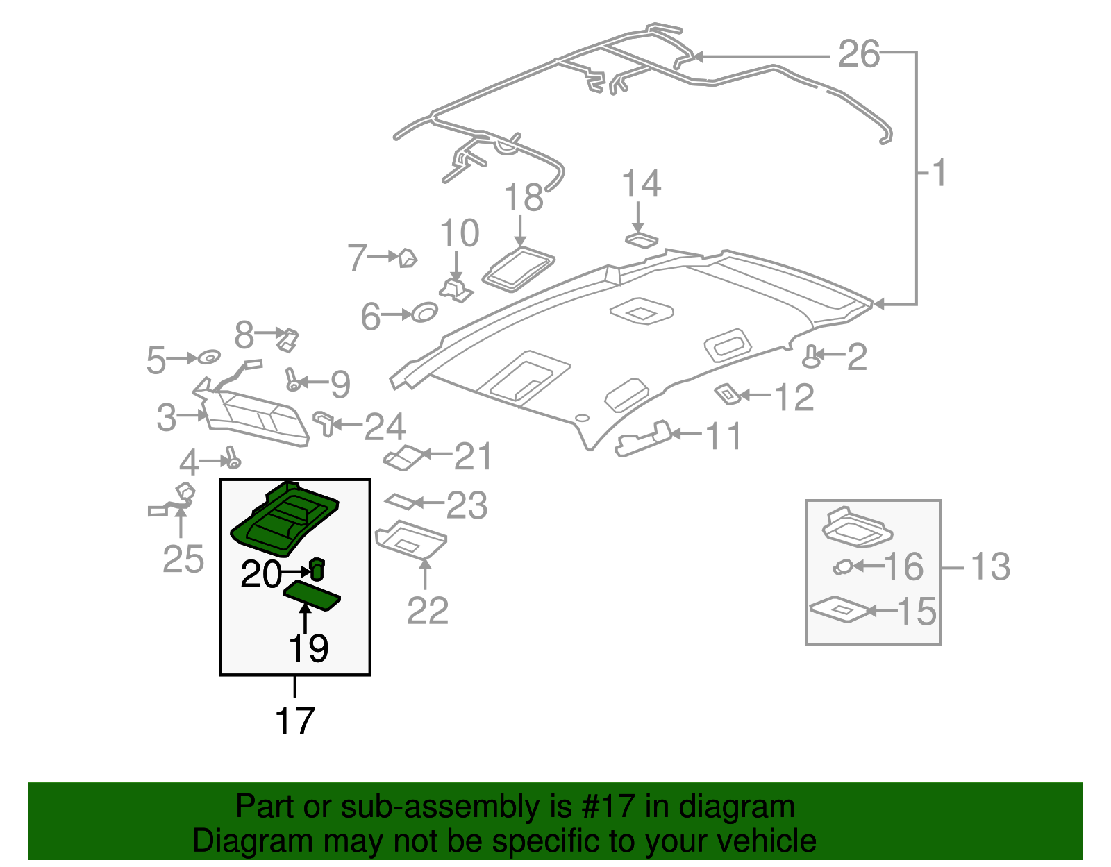 Light Titanium Reading Lamp - GM (96673794)
