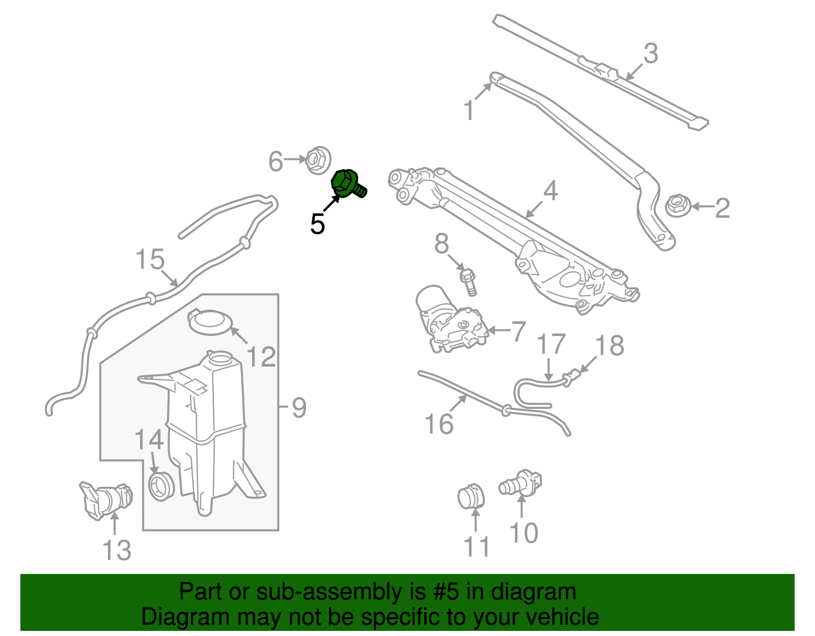 Wiper Linkage Bolt - Scion (90119-A0100)