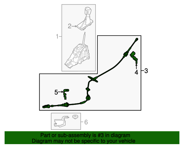 Ford GV6Z7E395M Shift Control Cable 20172019 Ford Escape OEM