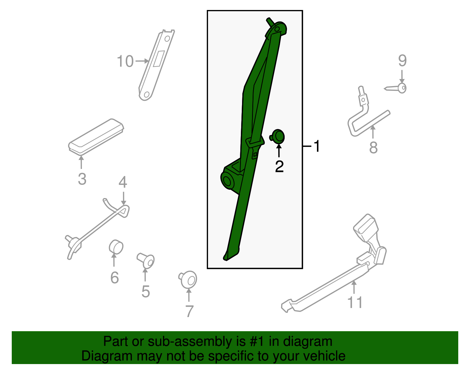 Driver Seat Belt with Retractor - GM (89027337)