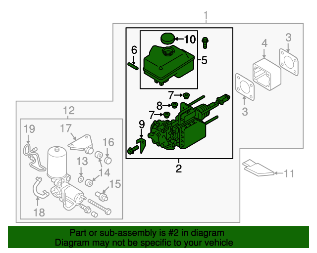 20172019 Nissan Armada Master Cylinder 460105ZA0B Nissan Parts Plus