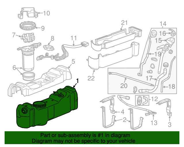 20152016 GM Diesel Emissions Fluid (DEF) Tank 22968922 OEM Parts Online