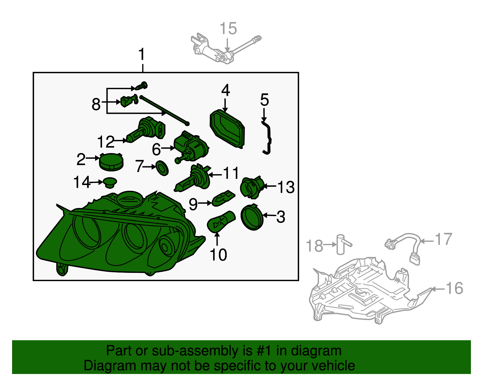 Headlamp Assembly - Volkswagen (7L6-941-018-BK)