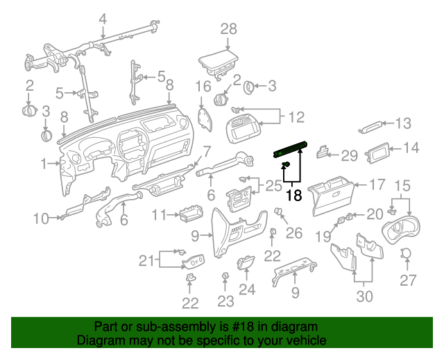 20012005 Toyota RAV4 Glove Box Assembly Reinforcement 5555842020
