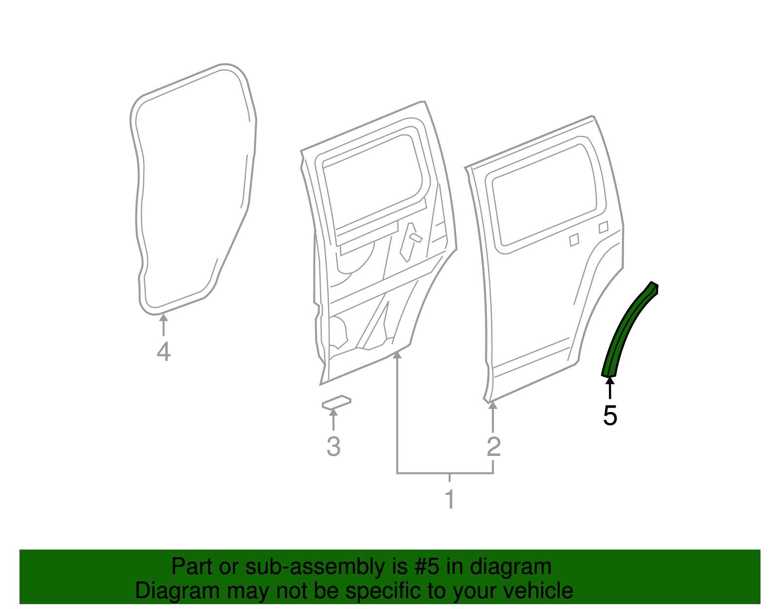 Weatherstrip Assembly-Rear S/D Blw Belt Rear Auxiliary - GM (25931892)