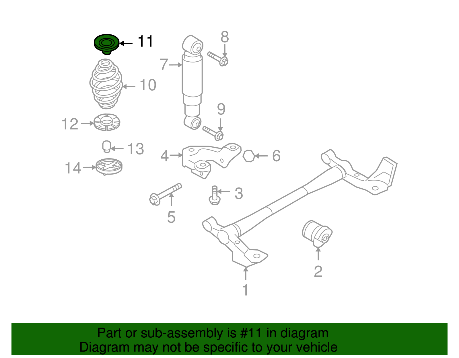 Rear Spring Upper Insulator - GM (90576351)